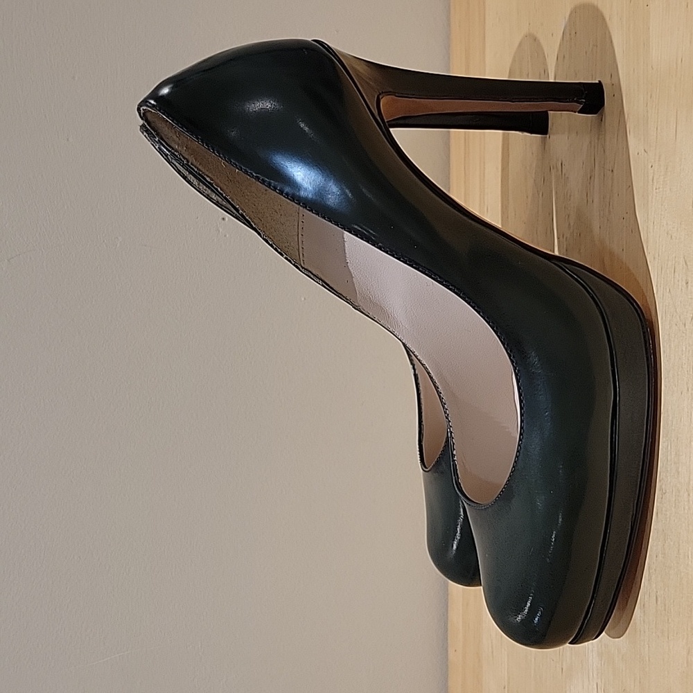L.K.Bennett Olive Green Leather Pumps